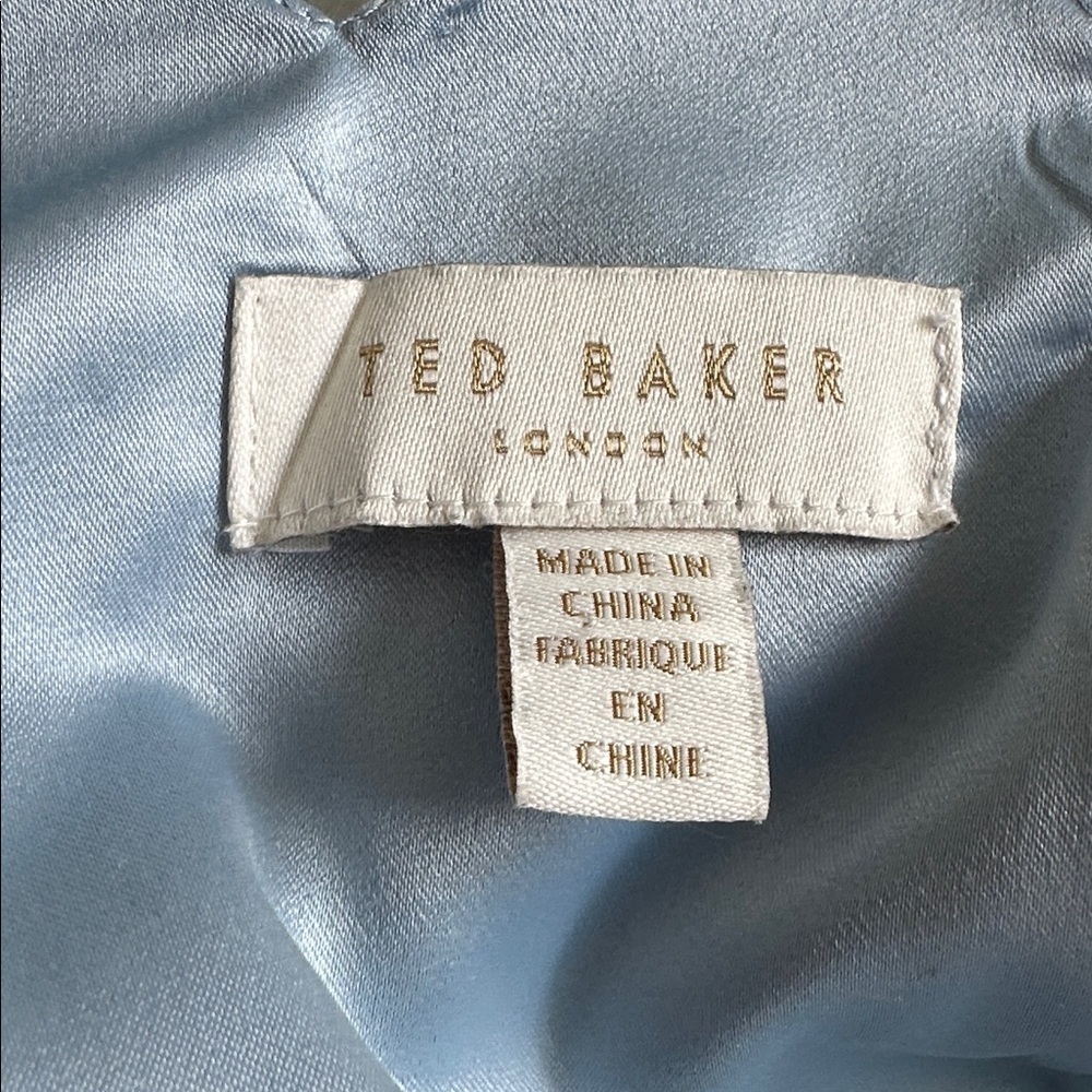 Ted Baker London Powder Blue Floral Off-Shoulder Midi Dress - Picture 13 of 15